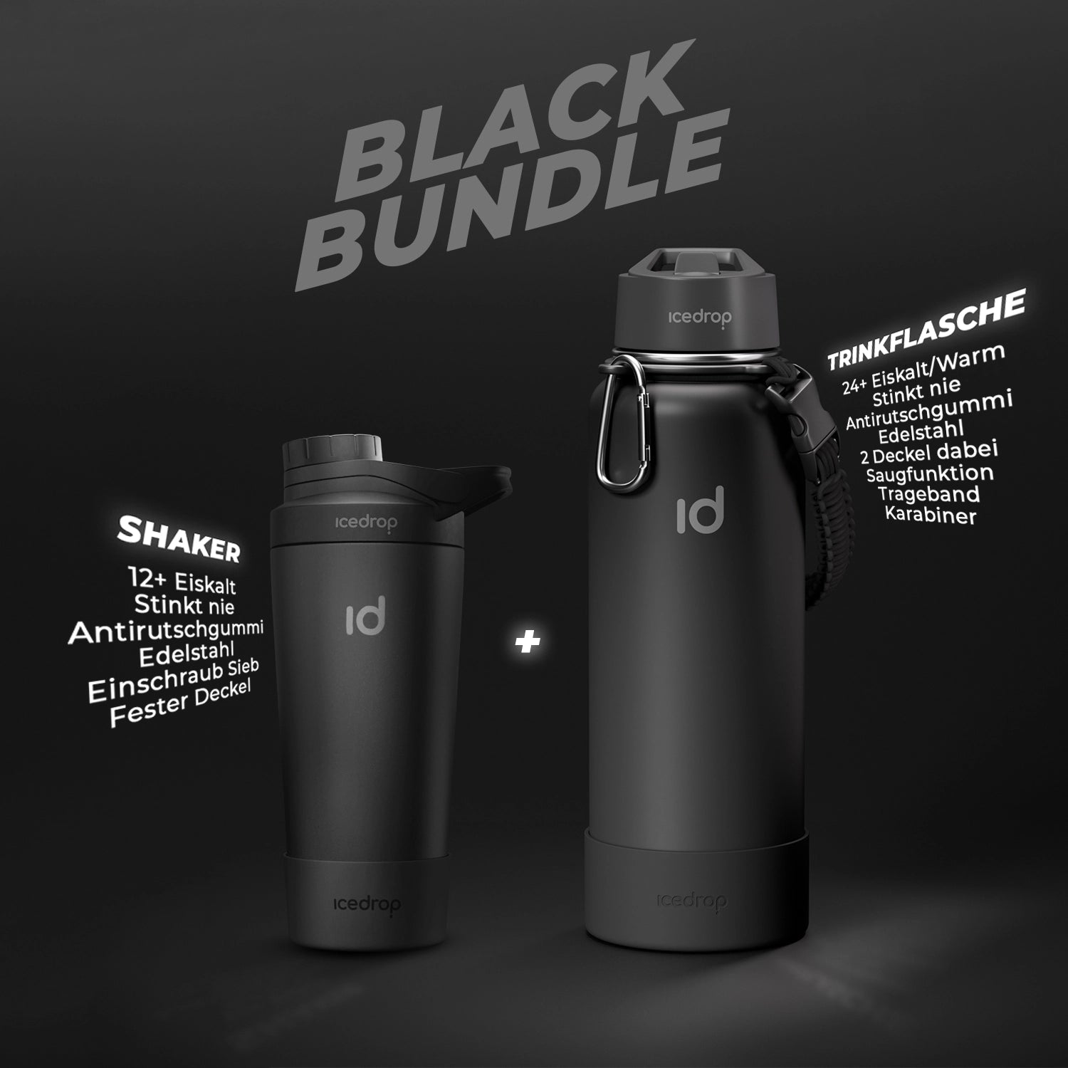 All Black Bundle | Thermonator 2.0 & Hydrohike Trinkflasche