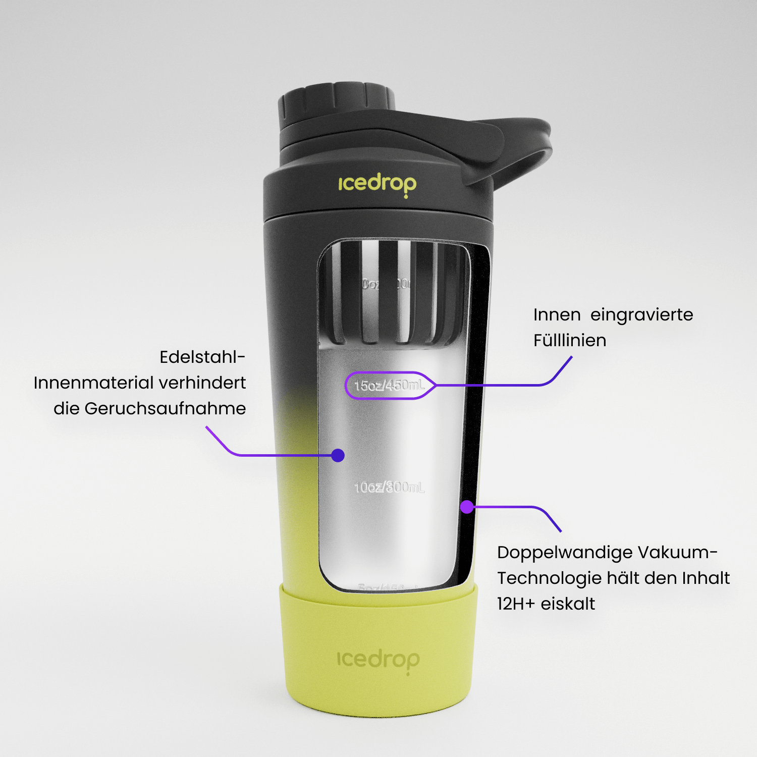 Thermonator™ 2.0 Grau / Schwarz | Thermo Shaker 750ml | BPA-frei