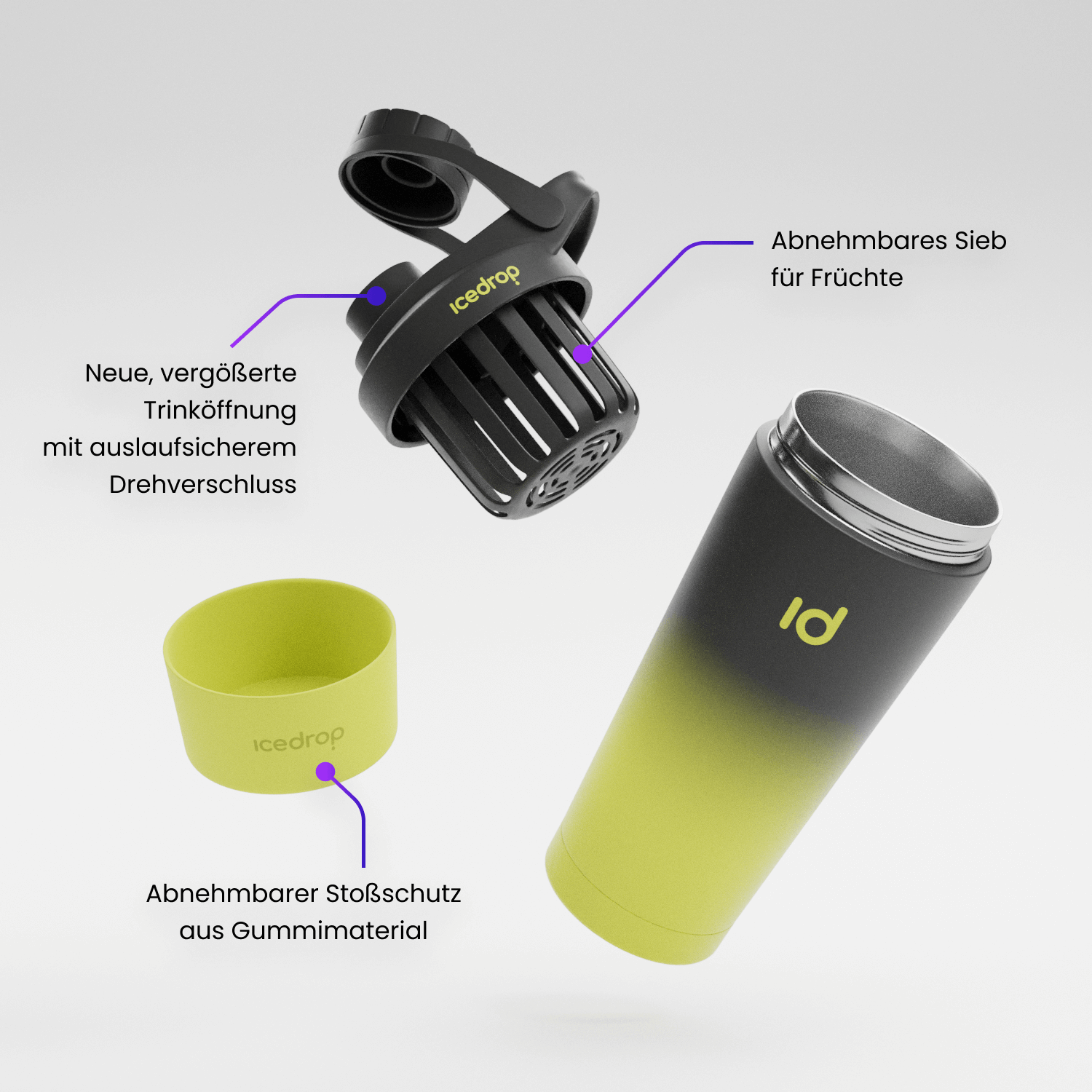 Thermonator™ 2.0 Grau / Neon | Thermo Shaker 750ml | BPA-frei